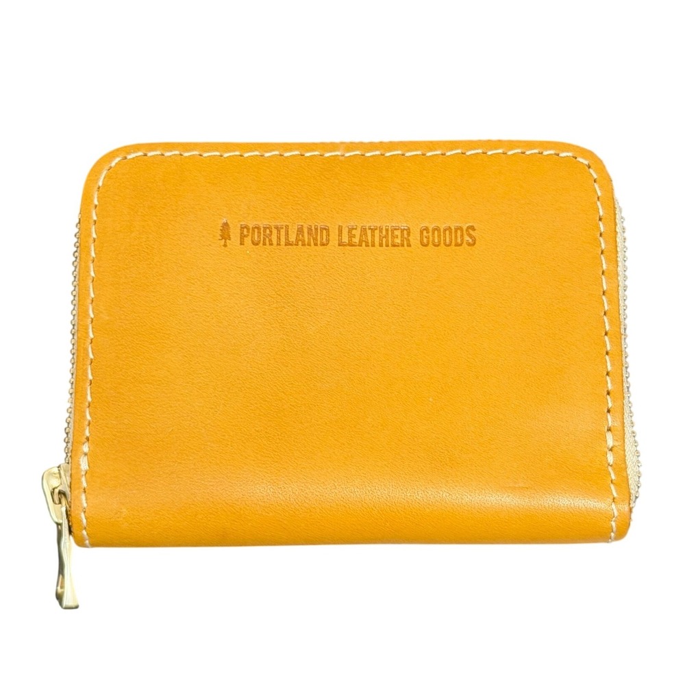 Portland Leather Goods Sunflower Yellow Leather Zip Around Accordion Wallet